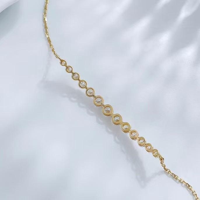 18K金 1克拉 雪鑽花環鑽石手鍊