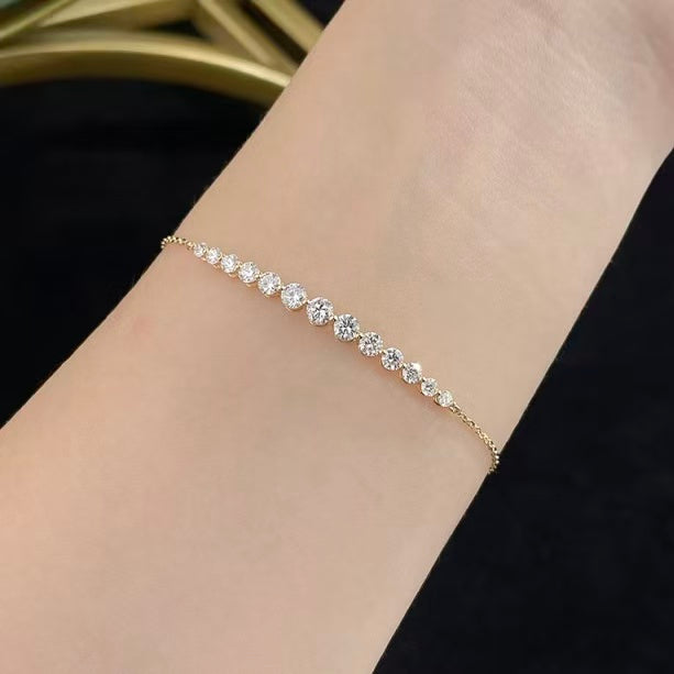 18K金 1克拉 雪鑽花環鑽石手鍊