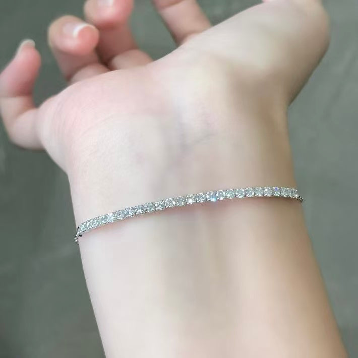 S925銀 1克拉 絕美經典鑽石手鍊