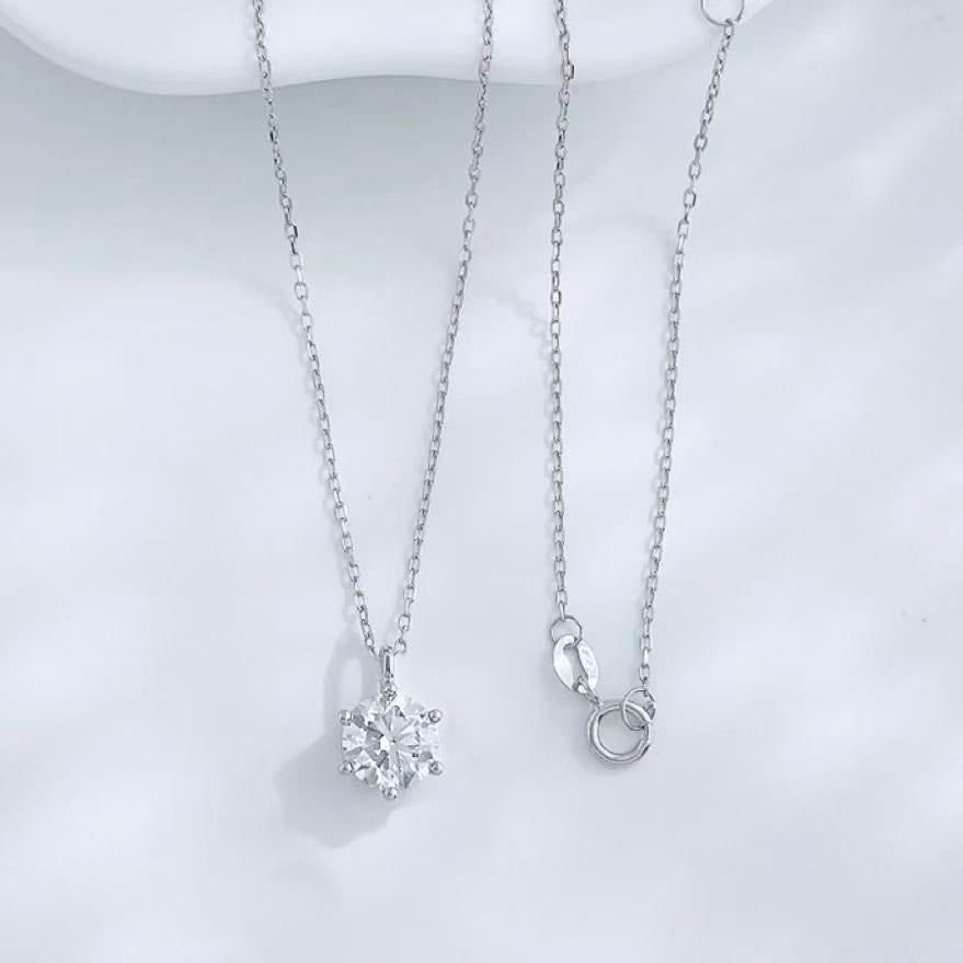 18K金 50分經典六爪鑽石項鍊-多色選