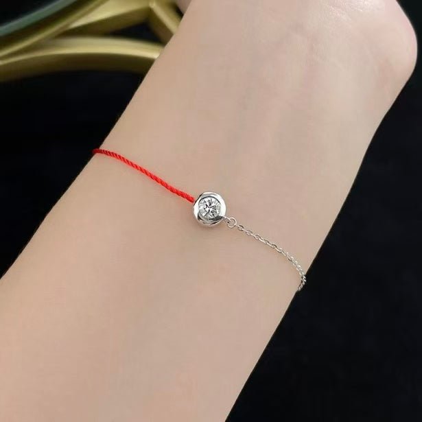 30分鑽石手鏈 銀鍊、紅繩 兩款任選 - Juyao鉅曜