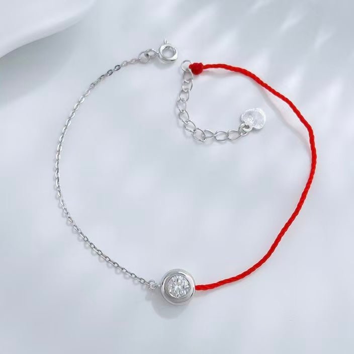 30分鑽石手鏈 銀鍊、紅繩 兩款任選 - Juyao鉅曜