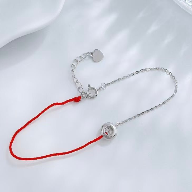 30分鑽石手鏈 銀鍊、紅繩 兩款任選 - Juyao鉅曜