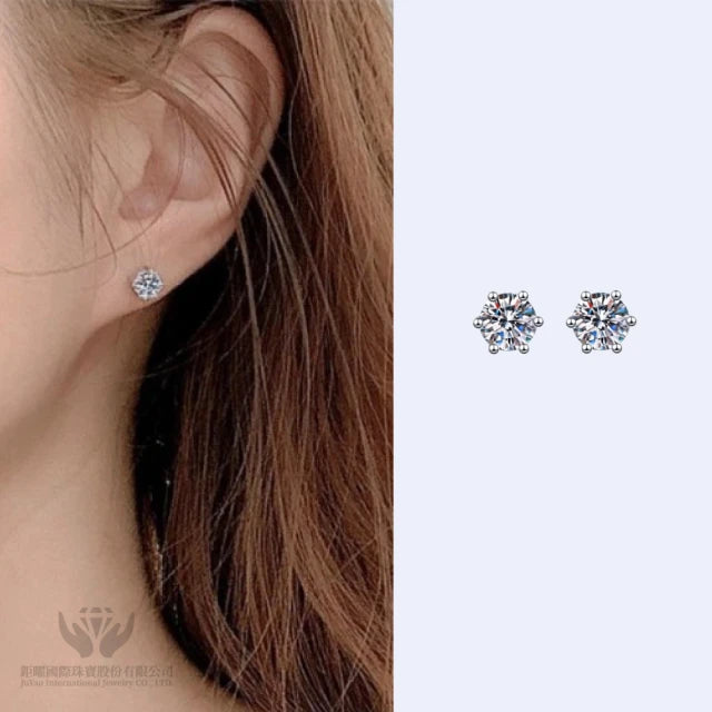 18K金 IGI 50分 經典單鑽鑽耳環 三色任選