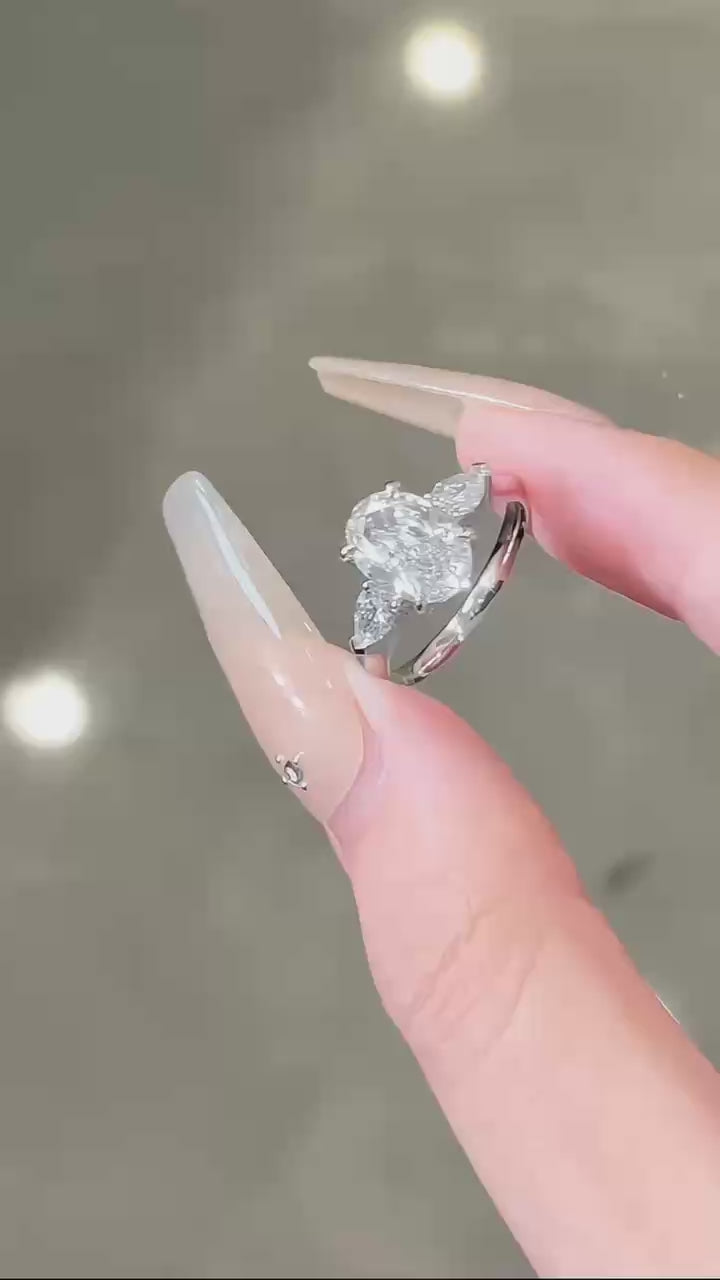 鉑金PT950 IGI 2克拉 星芒流光橢圓切割鑽石戒指