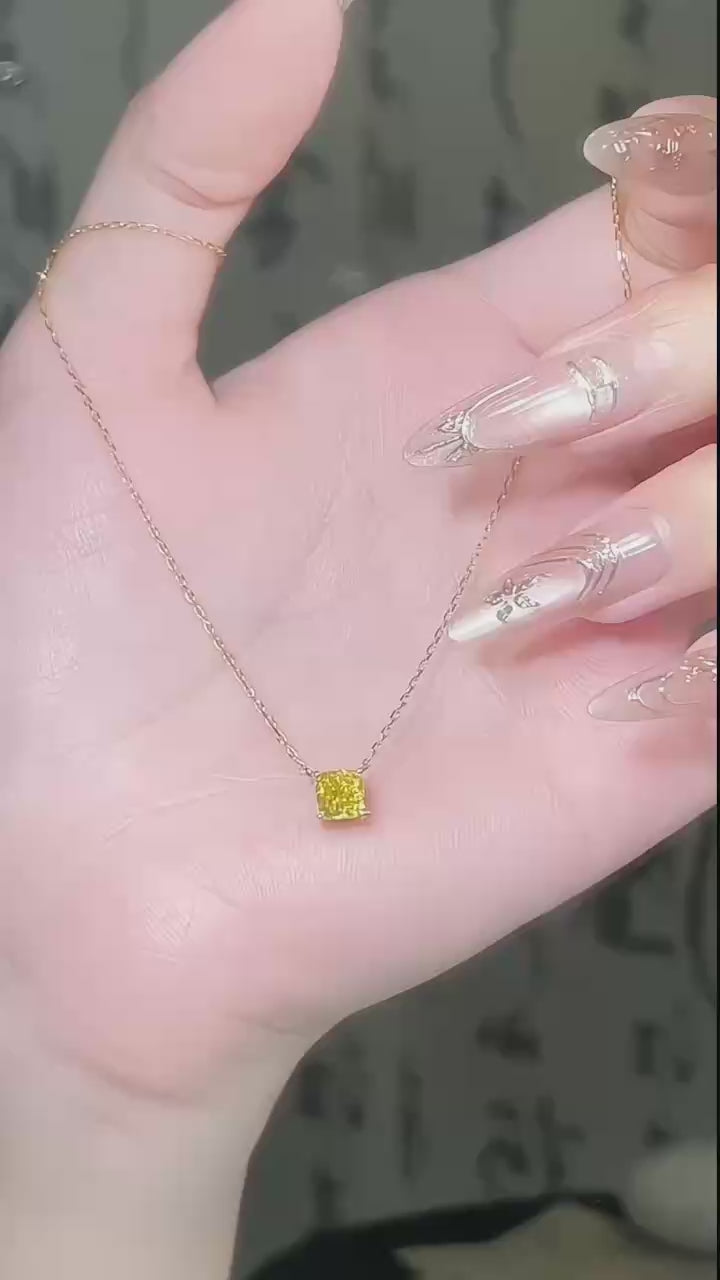 18K金 IGI 1克拉 頸間的晴光黃鑽項鍊