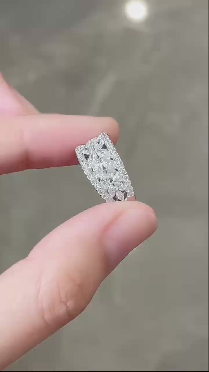 PT950鉑金 花漾蝴蝶滿鑽戒指