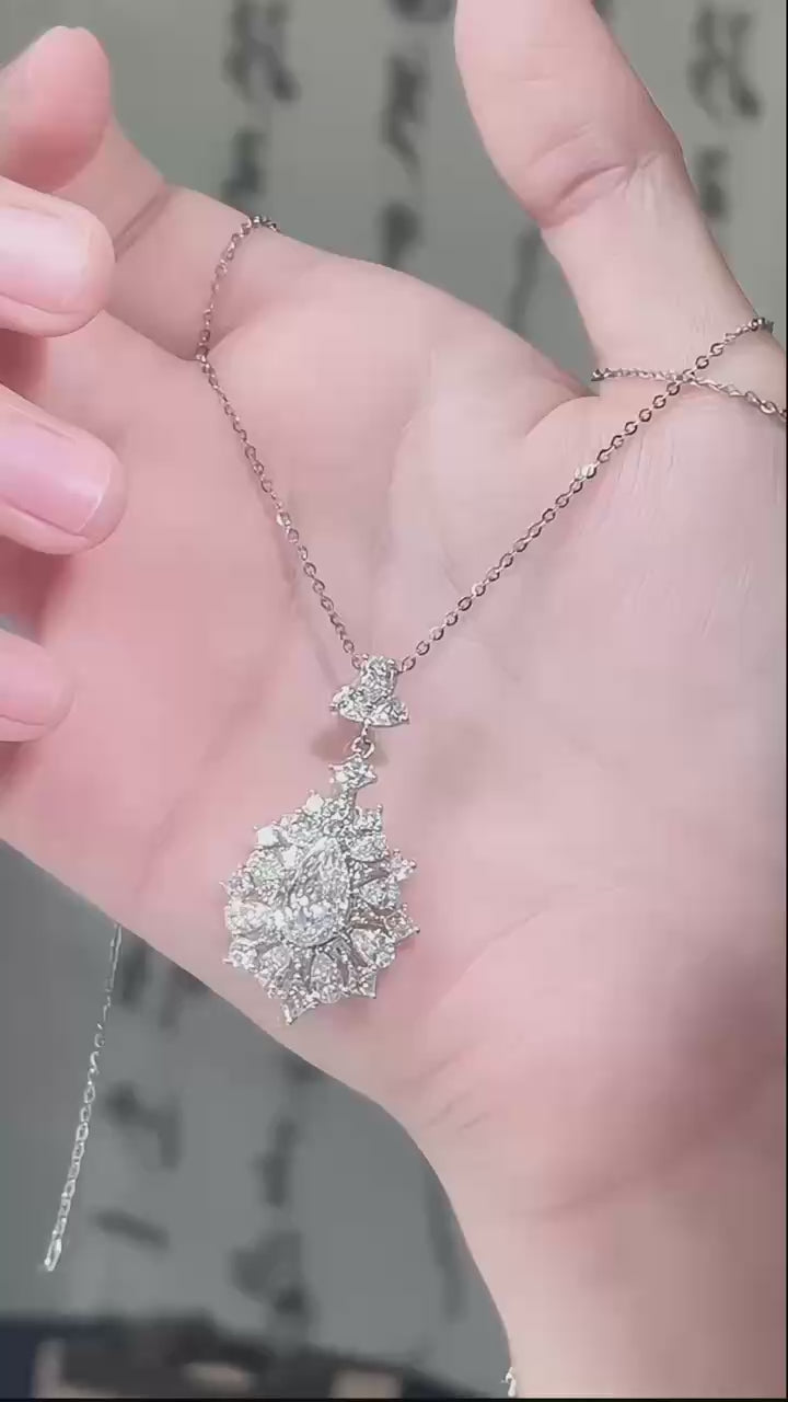 鉑金PT950 IGI 2克拉 聖誕晨露水滴鑽石項鍊