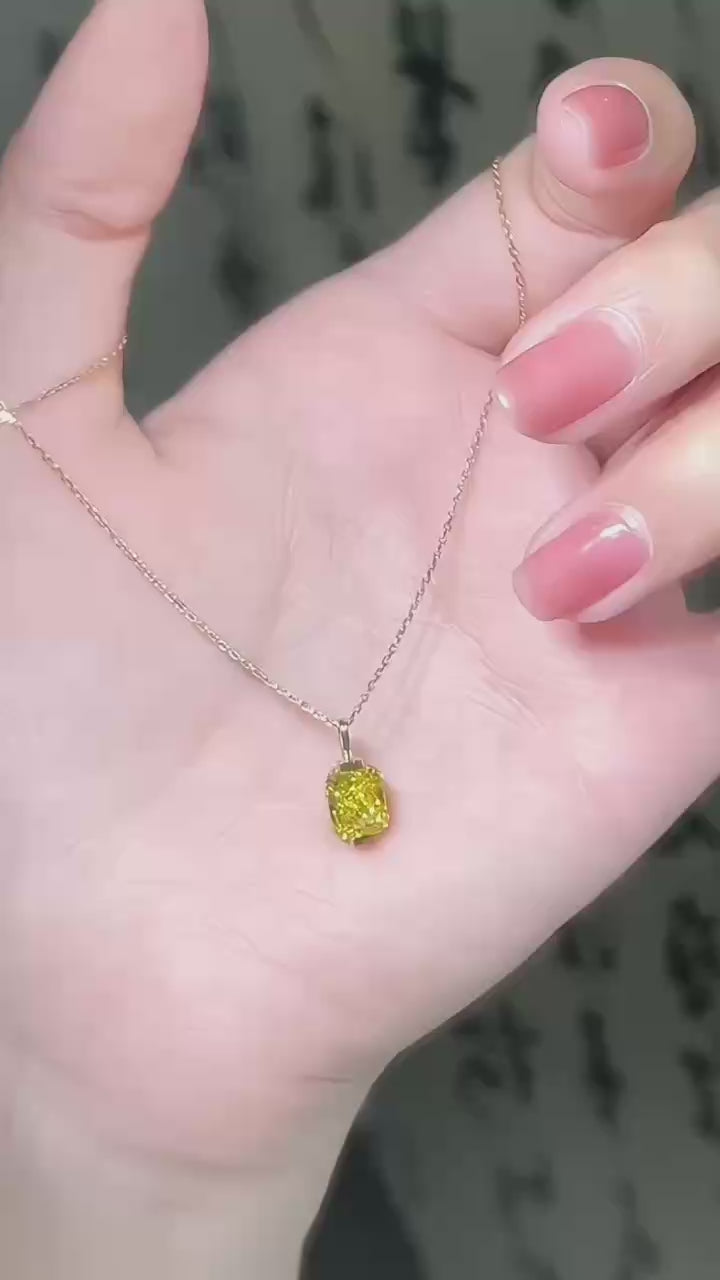 18K金 IGI 1克拉 時光晶匣黃鑽項鍊