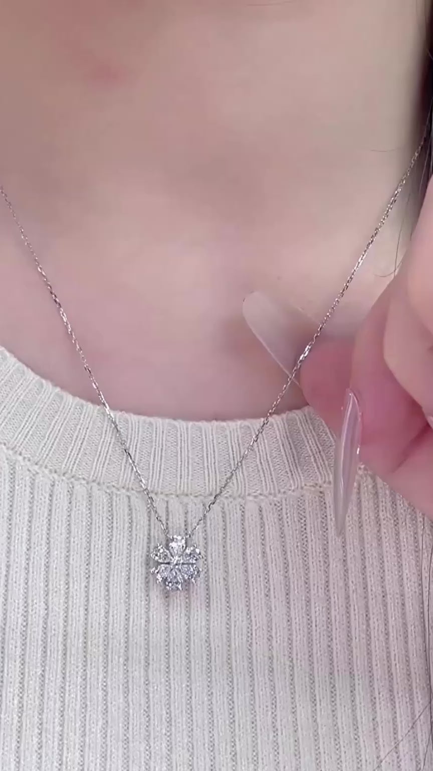 鉑金PT950 80分 星芒花語豪華鑽石項鍊