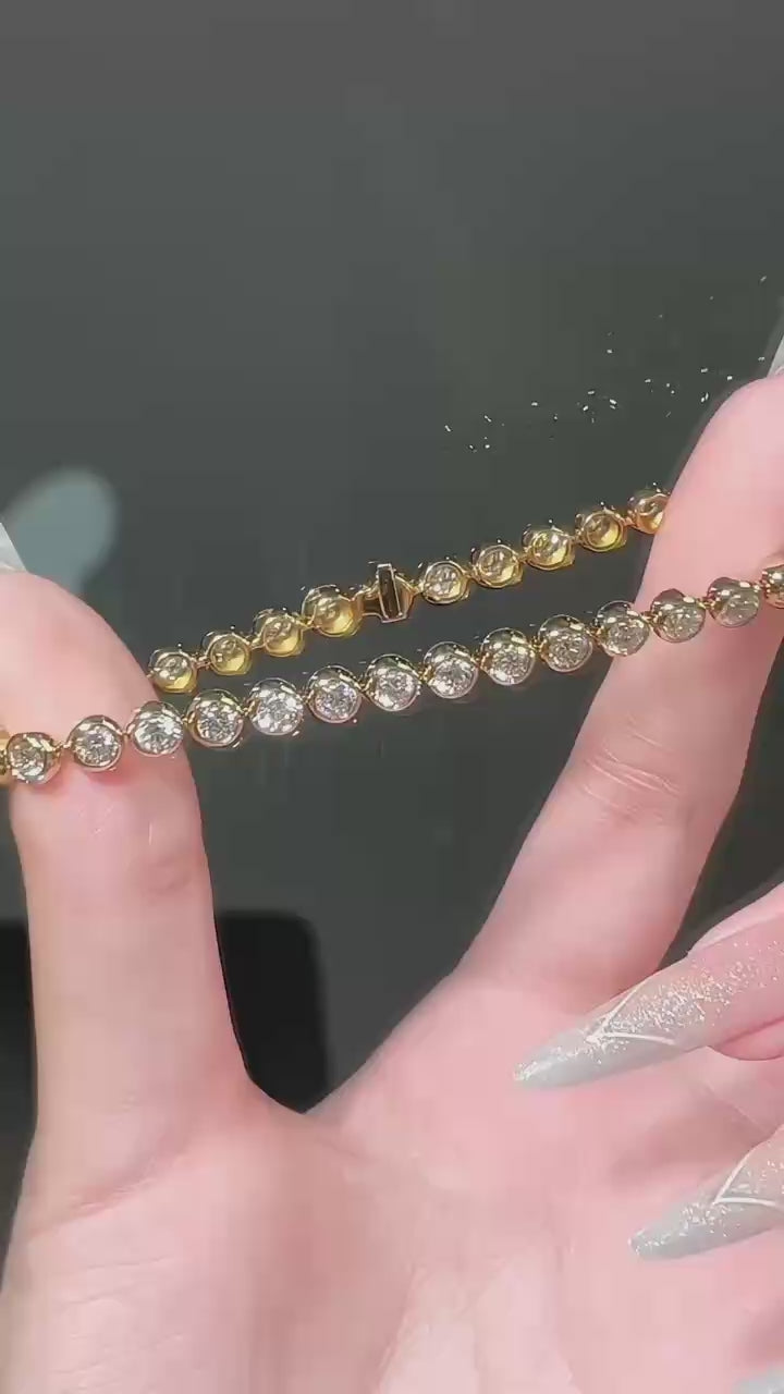 18K金 5克拉 豪華滿鑽泡泡款鑽石手鍊