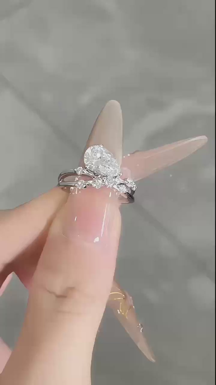 鉑金PT950 IGI 1克拉 星露枝環鑽石戒指