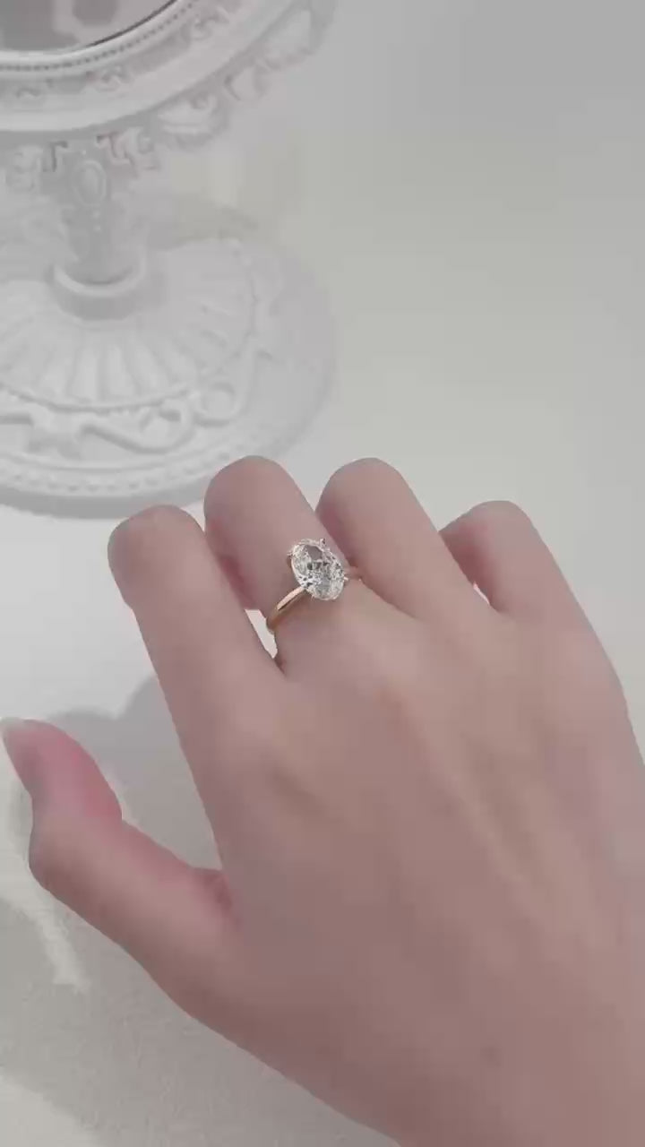 18K金 IGI 3克拉 白雪之鑽橢圓鑽戒