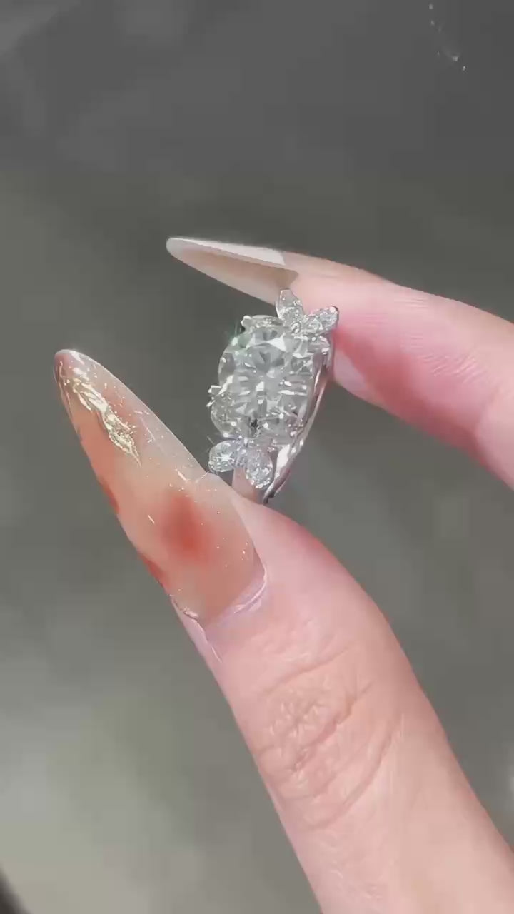 鉑金PT950 IGI 1克拉 聖誕雪舞鑽石戒指