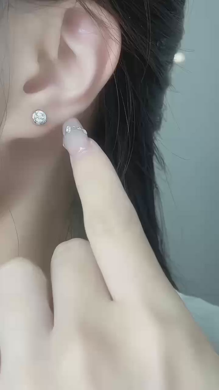 鉑金PT950 IGI 50分 清新泡泡鑽石耳環