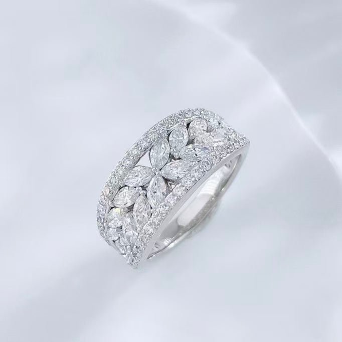 PT950鉑金 花漾蝴蝶滿鑽戒指 - Juyao鉅曜