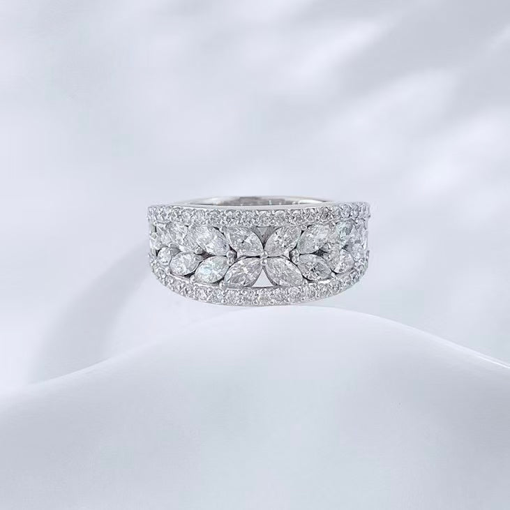 PT950鉑金 花漾蝴蝶滿鑽戒指 - Juyao鉅曜