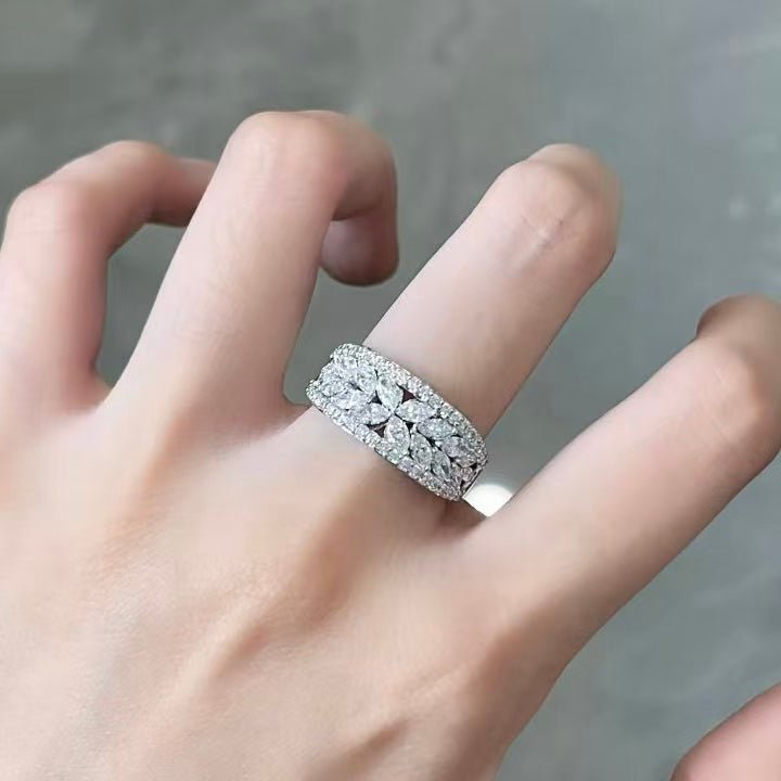 PT950鉑金 花漾蝴蝶滿鑽戒指 - Juyao鉅曜