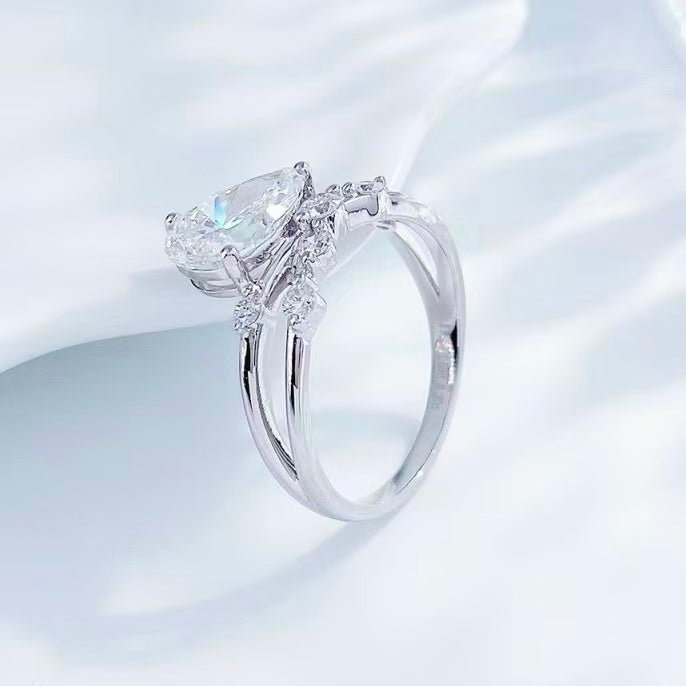 鉑金PT950 IGI 1克拉 星露枝環鑽石戒指 - Juyao鉅曜