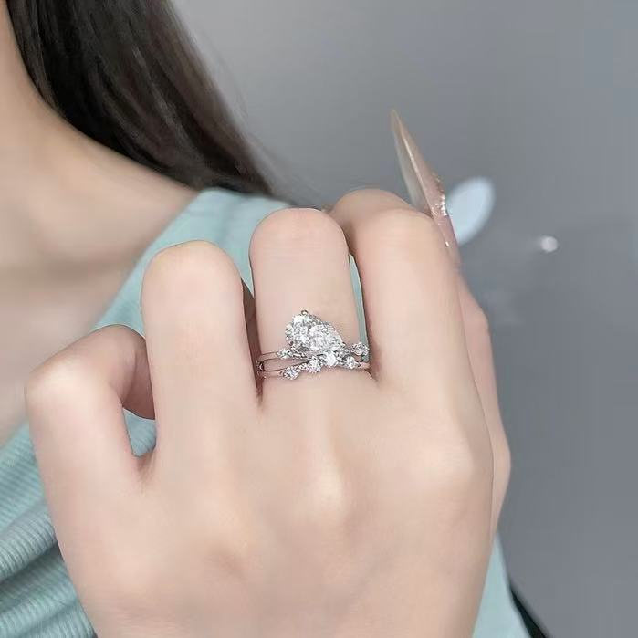 鉑金PT950 IGI 1克拉 星露枝環鑽石戒指 - Juyao鉅曜