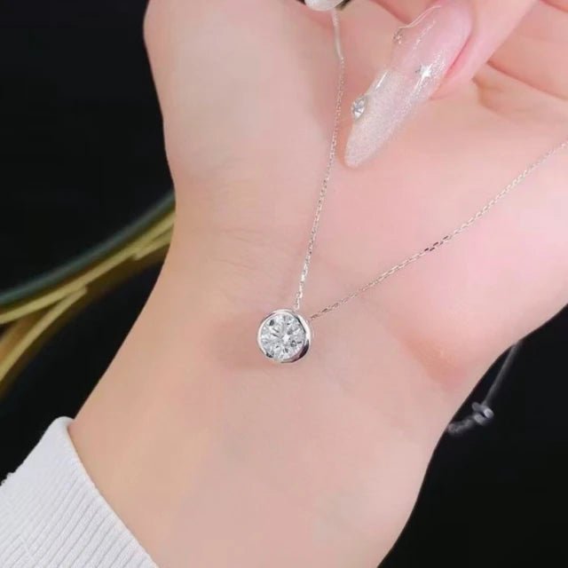 鉑金PT950 IGI 1克拉 小圓滿鑽石項鏈 - Juyao鉅曜