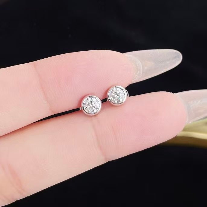 鉑金PT950 IGI 50分 清新泡泡鑽石耳環 - Juyao鉅曜